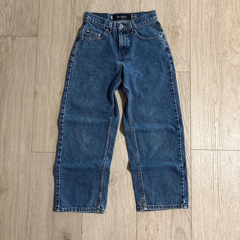 Vintage Levis SilverTab Baggy Jeans Women's  Dark Wash  Denim 90s Skater 24X25